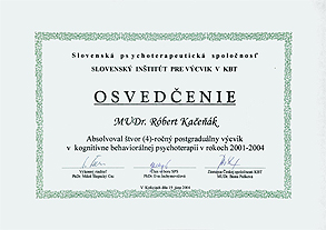 Osvědčení - výcvik KBT