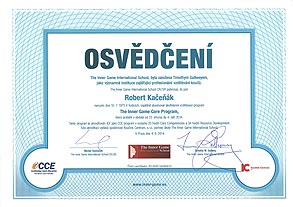 Osvědčení - The Inner Game Core Program